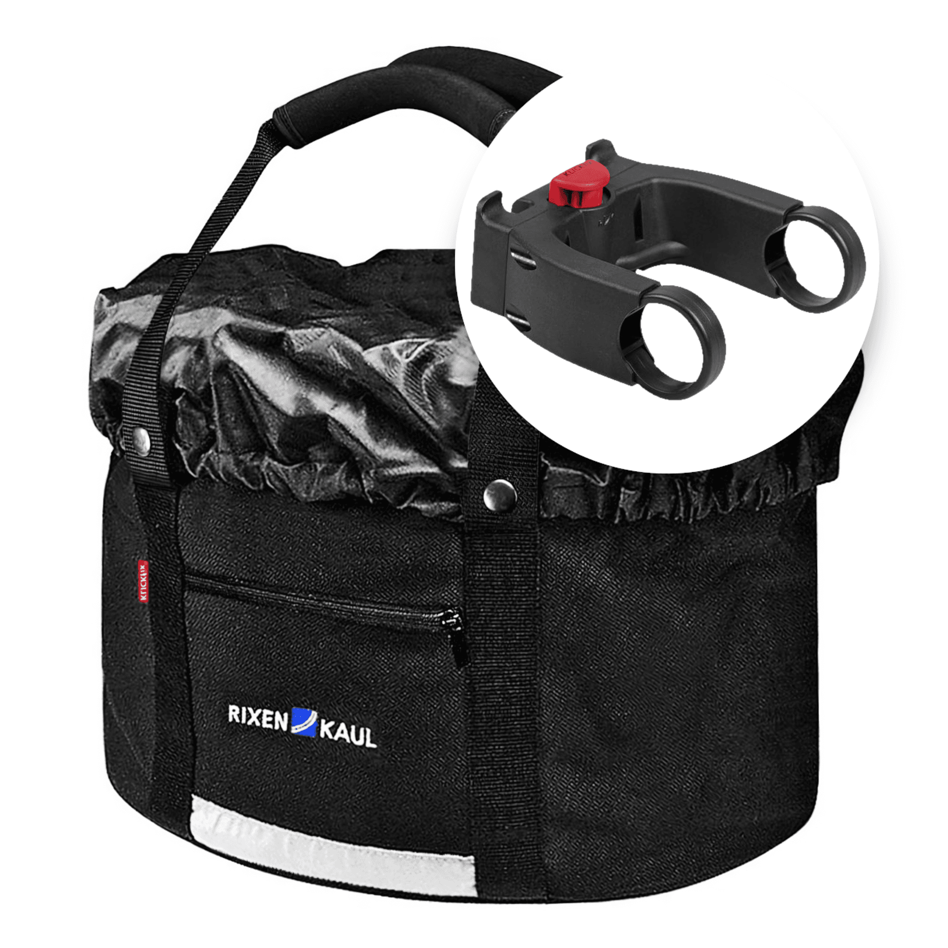 BikePartner Shopping Comfort Taske med Klickfix (29x38x25 cm) + Klickfix Lenker Adapter til Elcykel
