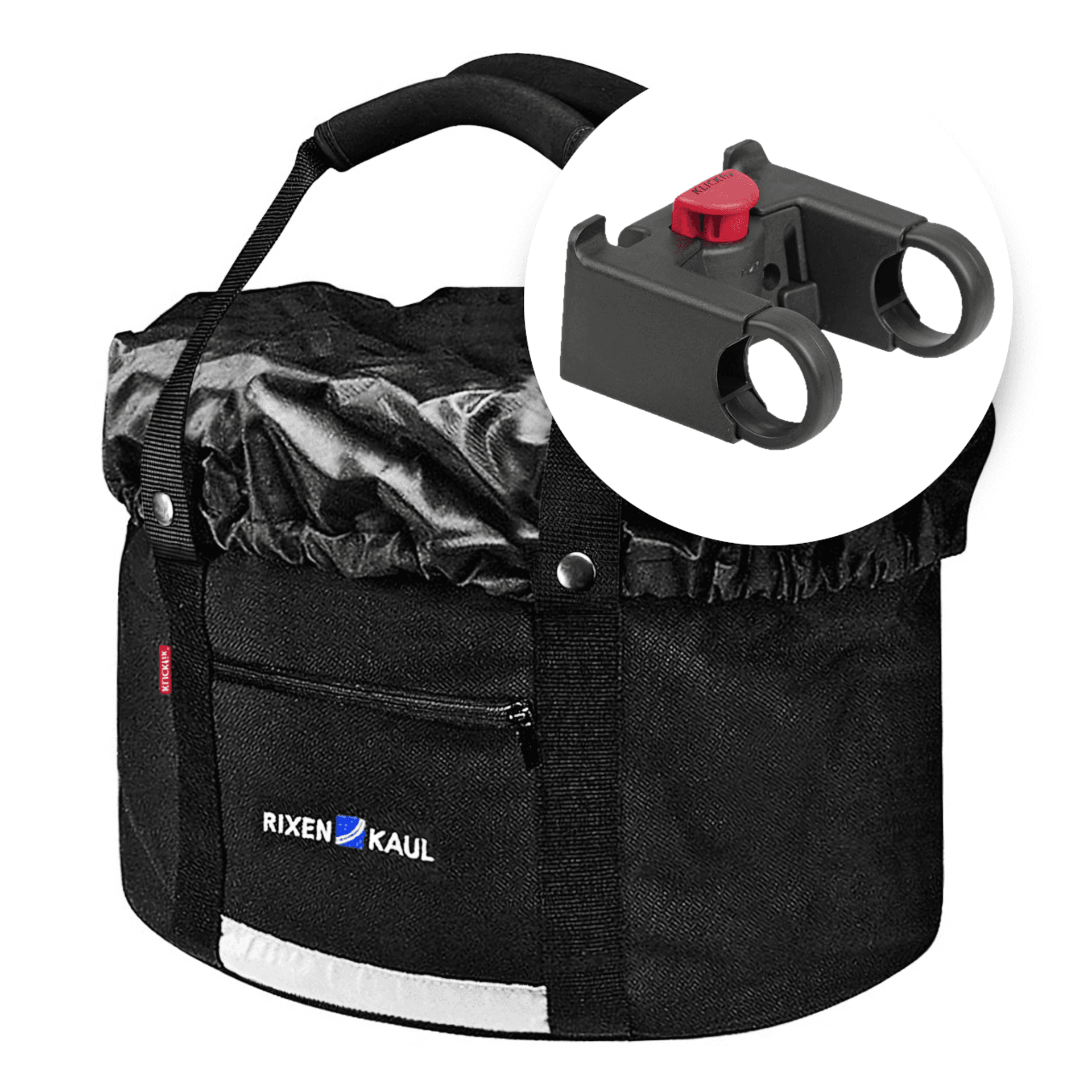 BikePartner Shopping Comfort Taske med Klickfix (29x38x25 cm) + Klickfix Lenker Adapter til Normal Cykel